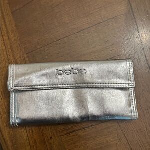 Bebe Shimmering Silver Clutch